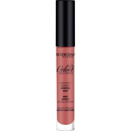 Deborah Milano Fluid Velvet Mat Lipstick Barra de labios fluida para acabado mate de larga duración sin resecar