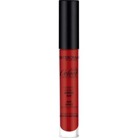 Deborah Milano Fluid Velvet Mat Lipstick Barra de labios fluida para acabado mate de larga duración sin resecar