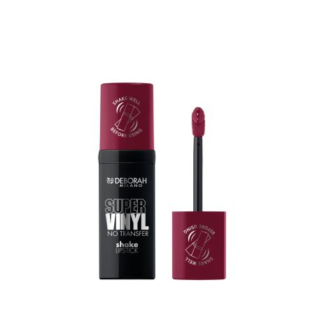 Deborah Milano Super Vinyl Shake Lipstick Barra de labios efecto vinilo larga duración color ultrapigmentado