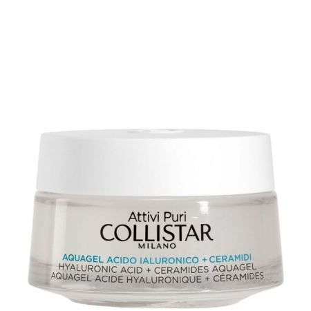 Collistar Aqua Gel Ácido Hialurónico + Ceramidas Crema facial hidratación intensa suaviza y protege el rostro con efecto lifting 50 ml