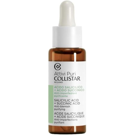 Collistar Ácido Salicílico + Ácido Succínico Gotas antiimperfecciones purifican la piel y regulan la producción de sebo 30 ml