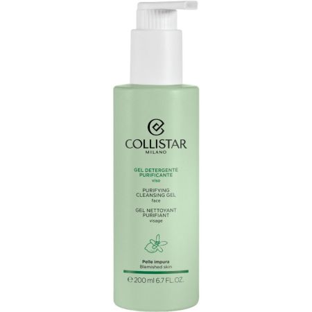 Collistar Gel Limpiador Purificador Rostro Gel limpiador elimina restos de maquillaje contaminación y exceso de sebo 200 ml