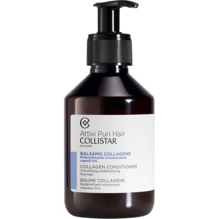 Collistar Acttivi Puri Hair Bálsamo Con Colágeno Acondicionador de textura ligera ofrece cuerpo y densidad aumentando la consistencia para cabello fino 100 ml