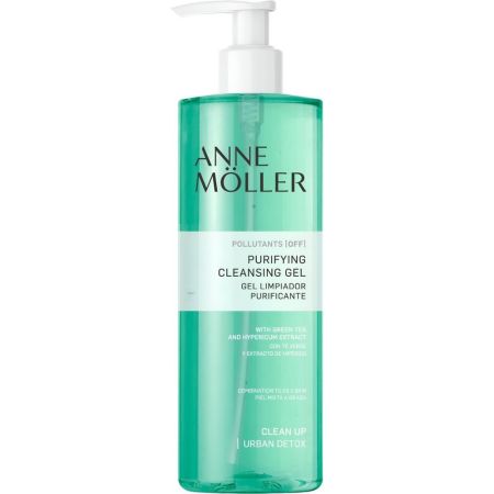 Anne Möller Clean Up Urban Detox Purifying Cleansing Gel Gel facial purificante limpiador elimina eficazmente el maquillaje y suciedad sin resecar 400 ml