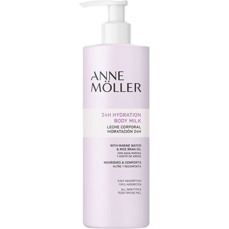 Anne Möller 24h Hydration Body Milk Leche corporal revitaliza y desintoxica la piel ofreciendo una hidratación durante 24 horas 400 ml