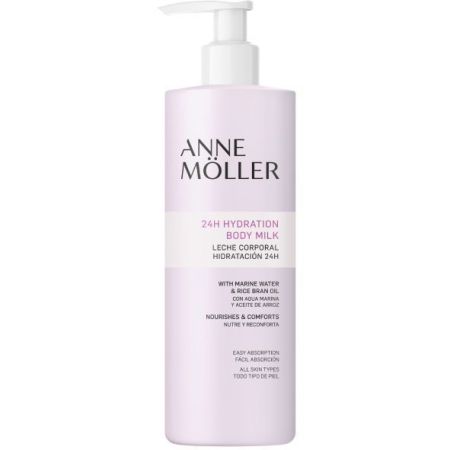 Anne Möller 24h Hydration Body Milk Leche corporal revitaliza y desintoxica la piel ofreciendo una hidratación durante 24 horas 400 ml