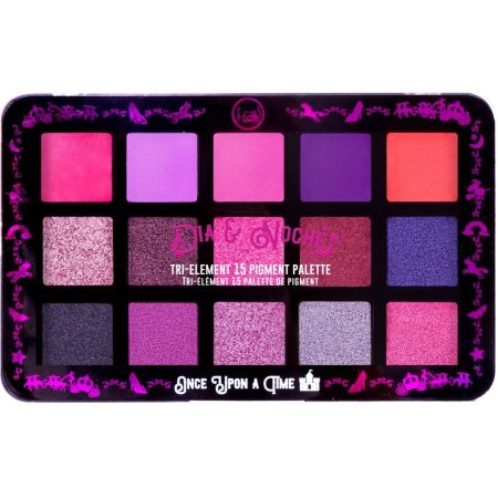 J.Cat Dia Y Noche Tri-Element Eyeshadow Palette Paleta de sombras de ojos altamente pigmentada con colores mate y brillantes ideales para look de fiesta 15 tonos