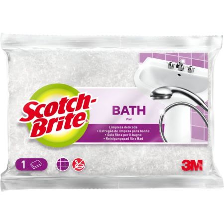 Scotch Brite Estropajo Bath Pad Estropajo de fibra fácil limpieza de superficies de baño delicadas