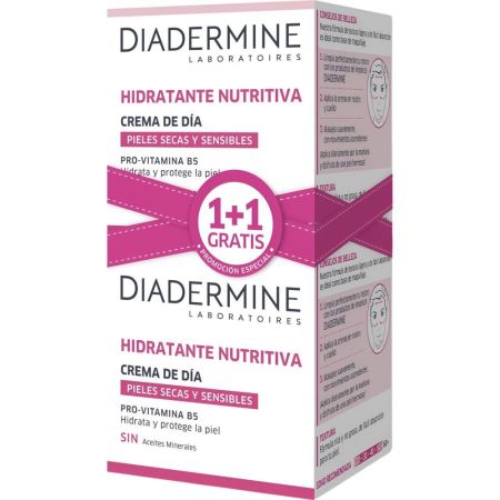 Diadermine Hidratante Nutritiva Crema De Día Duplo Formato Especial Crema de día de rápida absorción hidratante y nutritiva piel suave y elástica 2x50 ml