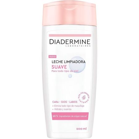 Diadermine Suave Leche Limpiadora Leche limpiadora suave elimina impurezas para rostro ojos y labios 200 ml