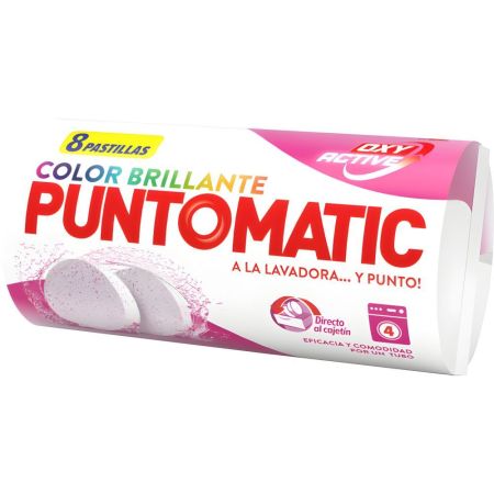 Punto Matic Detergente Oxy Active Color Brillante Detergente en pastillas a máquina para ropa blanca y de color 8 uds 264 gr