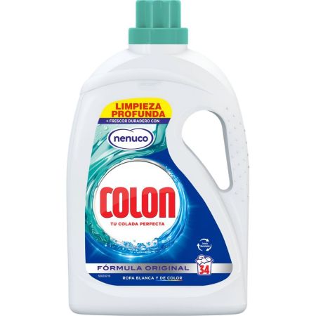 Colon Detergente Nenuco Detergente líquido hipoalrgénico ofrece limpieza profunda ropa blanca y de color 34 lavados 1530 ml