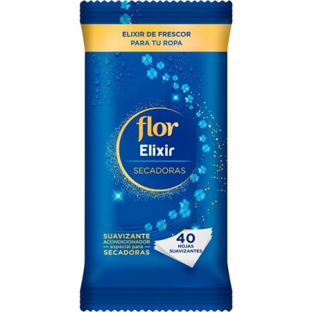 Flor Elixir Secadoras Suavizante Acondicionador Toallitas suavizantes para secadora eliminan la electricidad y aportan suavidad 40 uds