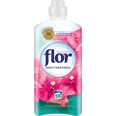 Flor Mediterráneo Suavizante Concentrado Suavizante concentrado ofrece sensación de frescor y suavidad superior 59 lavados 1062 ml