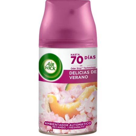 Air Wick Delicias De Verano Ambientador Automático Recambio Ambientador automático para hogar para un ambiente tranquilo y natural 250 ml