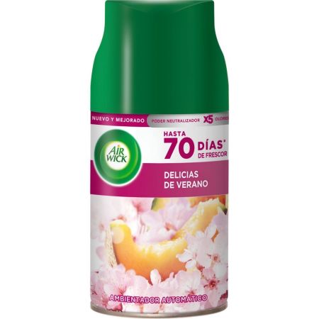 Air Wick Delicias De Verano Ambientador Automático Recambio Ambientador automático para hogar para un ambiente tranquilo y natural 250 ml