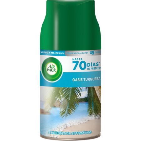 Air Wick Entre Dos Aguas Ambientador Automático Recambio Ambientador automático para hogar con aroma oasis turquesa ofrece hasta 2 meses de duración 250 ml