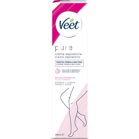 Veet Pure Piel Normal Crema Depilatoria Crema depilatoria sin olor a amoníaco para piel normal 200 gr