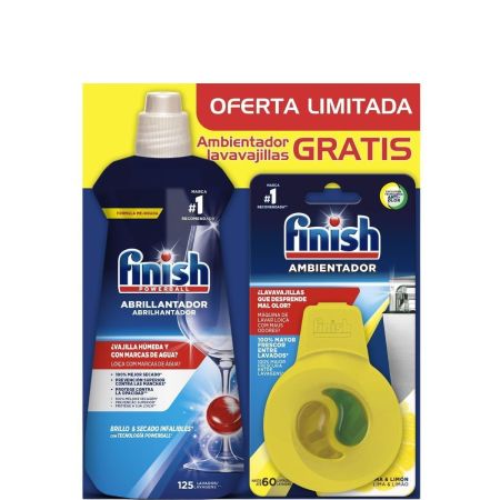 Finish Abrillantador Brillo+Secado+Ambientador Oferta Limitada Pack regalo para abrillantar y eliminar los olores del lavavajillas