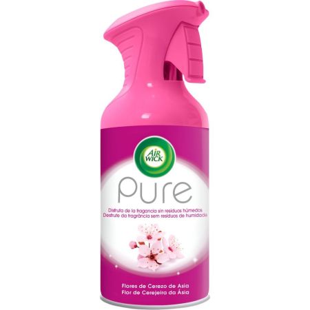 Air Wick Ambientador Pure Flores De Cerezo De Asia Ambientador para hogar cómodo práctico y fácil de usar ofrece sensación de frescor y aroma 250 ml