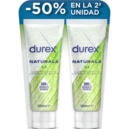 Durex Naturals H2o Lubricante Duplo Precio Especial Lubricante compatible con el uso de preservativos de látex y juguetes sexuales 2 uds