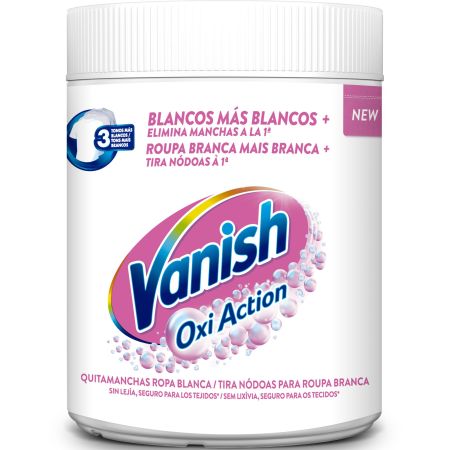 Vanish Oxi Action Quitamanchas Ropa Blanca Quitamanchas en polvo para ropa blanca elimina las manchas a la primera 450 gr