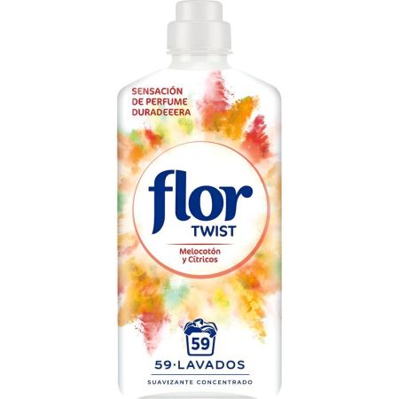 Flor Twist Frutos Melocotón Y Cítricos Suavizante Concentrado Suavizante concentrado ofrece sensación de frescor y suavidad 59 lavados 1062 ml