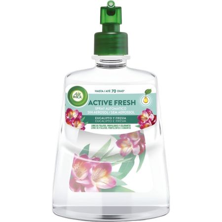 Air Wick Ambientador 24/7 Active Fresh Eucalipto + Aparato Gratis Ambientador automático para hogar frescor y fragancia a eucalipto y fresa 228 ml