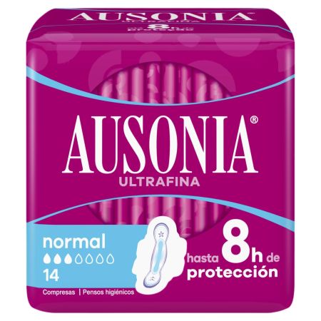 Ausonia Ultrafina Normal Compresas Compresa hasta 8 horas de protección superabsorbente 14 uds