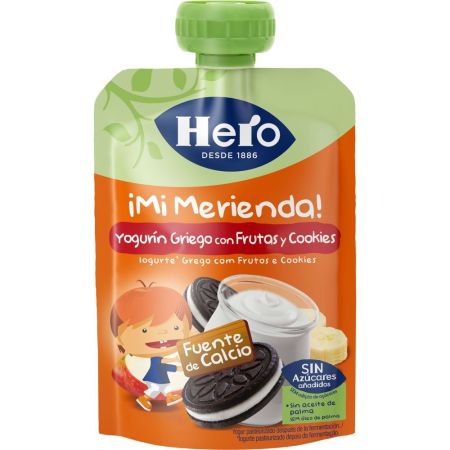 Hero ¡mi Merienda! Bolsita Yogurín Griego Con Zumos Fruta Cookies Bolsita para una alimentación natural y nutritiva a partir de 12 meses 100 gr