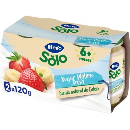 Hero Baby  Tarro yogur platano y fresa  2x120 gr