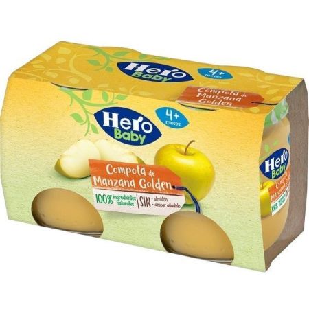 Hero Baby Tarritos Compota De Manzana Golden Tarritos sin gluten elaborados con la mejor selección de frutas 2x120 gr