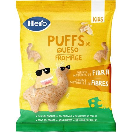 Hero Kids Puffs De Queso Puffs de queso sin sal añadida sin aditivos y sin aceite de palma a partir de 36 meses 12gr