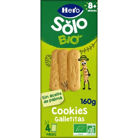 Hero Solo Bio Cookies Galletas enriquecidas en hierro calcio y vitaminas a partir de 8 meses 4x40 gr