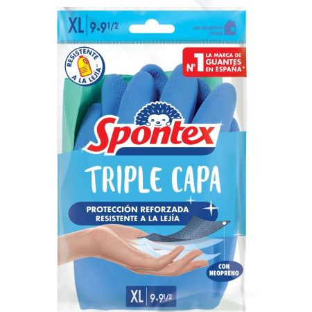 Spontex Guantes Triple Cara Talla Xl Guantes de triple cara extra resistentes con neopreno 2 uds