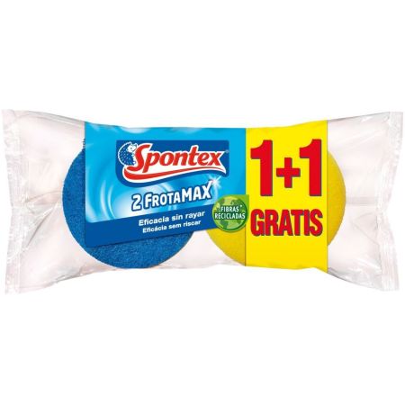 Spontex Estropajos 2 Frotamax Formato Especial Estropajo ecológico limpia superficies delicadas sin rayarlas 2 uds