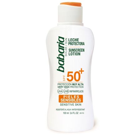 Babaria Leche Protectora Spf 50+ Leche solar resistente al agua y calmante 100 ml