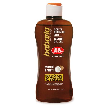 Babaria Aceite Bronceador En Gel Aceite bronceador efecto luminoso resistente al agua acelerador del bronceado 100 ml