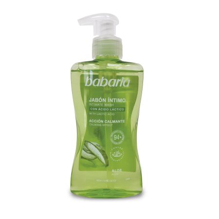 Babaria Ácción Calmante Jabón Íntimo Gel de higiene íntima para una sensación agradable con ácido láctico y aloe vera 300 ml