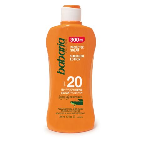 Babaria Protector Solar Spf 20 Protector solar resistente al agua acelerador del bronceado 300 ml