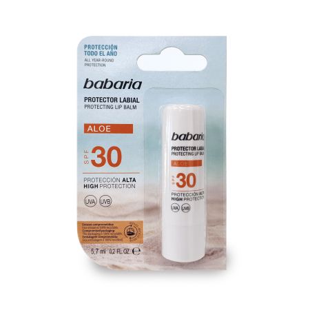 Babaria Aloe Protector Labial Spf 30 Protector labial solar hidratante y antiinflamatorio 5,7 ml