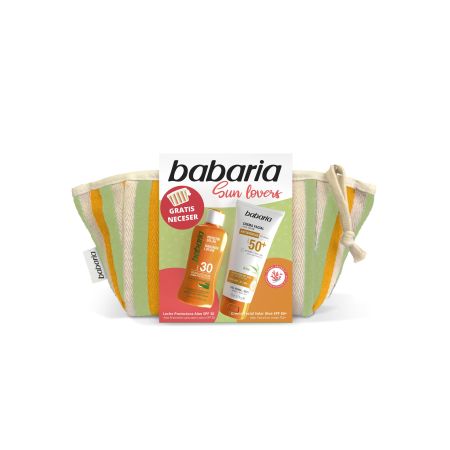 Babaria Sun Lovers Neceser Set de protección solar facial y corporal resistente al agua antienvejecimiento y antipolución