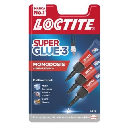 Loctite Super Glue-3 Pegamento Mini Trio Formato Especial Pegamento líquido mini adhesivo universal instantáneo 4x1 gr