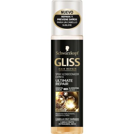 Gliss Ultimate Repair Spray Acondicionador Express Acondicionador reconstruye la estructura capilar aportando resistencia y brillo para cabello muy dañado 200 ml