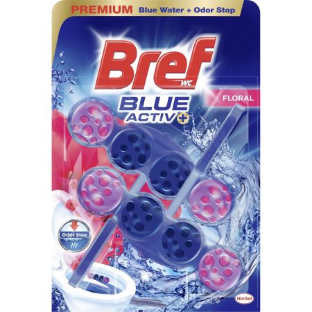 Bref Colgador Blue Activ+ Floral Premium Colgador wc neutralizador de olores ofrece limpieza frescor y fragancia