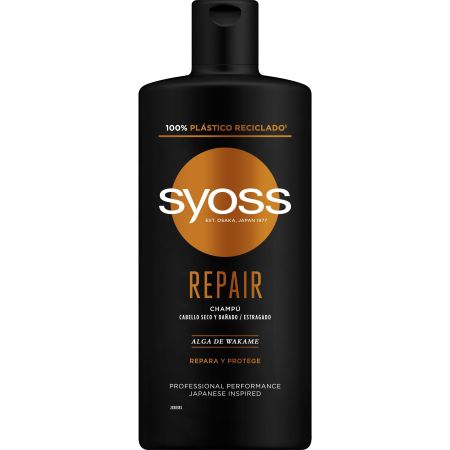 Syoss Repair Champú Champú repara y protege con alga de wakame para cabello seco o dañado 440 ml