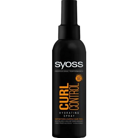 Syoss Curl Control Hydrating Spray Reavivador de rizos sin aclarado define e hidrata para cabello ondulado o rizado 150 ml