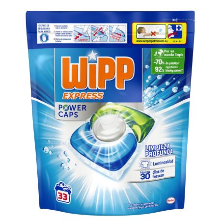 Wipp Express Express Detergente capsulas power caps limpieza profunda 33 lavados