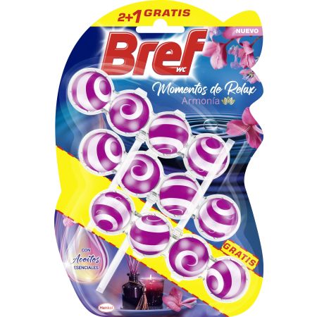 Bref Colgador Wc Momentos De Relax Armonía Formato Especial Colgador wc neutralizador de olores ofrece limpieza frescor y fragancia 3 uds