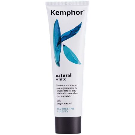 Kemphor Pasta De Dientes Natural White Tea Tree Oil & Menta Dentífrico de origen natural elimina manchas con suavidad 100 ml